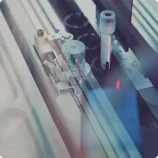 Lab equipment processing the contents of a test tube